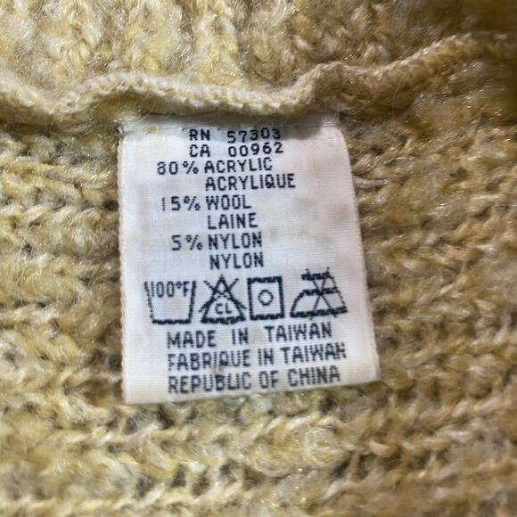 Vintage EVANS CHICAGO Sweater Wool Blend Long Sleeve Boat Neck Womens M Beige - Picture 5 of 8